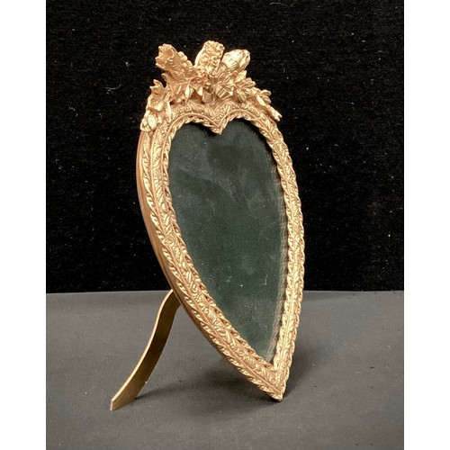 250 - Gilt metal heart photo frame, 19cm high