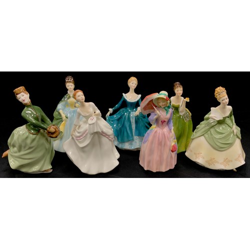 119 - Royal Doulton figures including; Soirée HN 2312, Miss Demure HN 1407, Carol HN 2961, Grace HN 2318, ... 