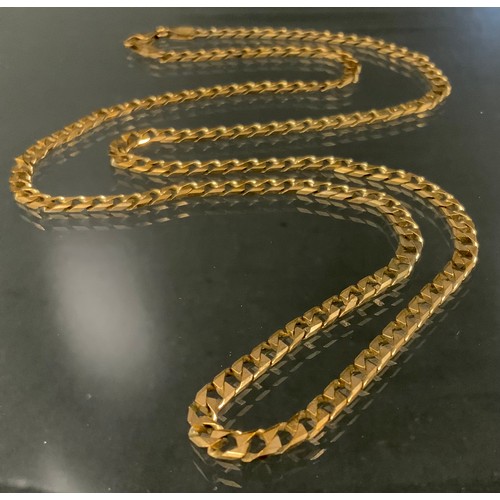 352 - A 9ct gold curb link necklace, 58cm long, 13.8g, boxed