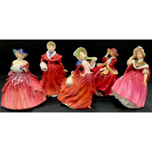 117A - Royal Doulton figures including; Sunday Morning HN 2184, Top O’Hill HN 1834, Autumn Breezes HN 1934,... 