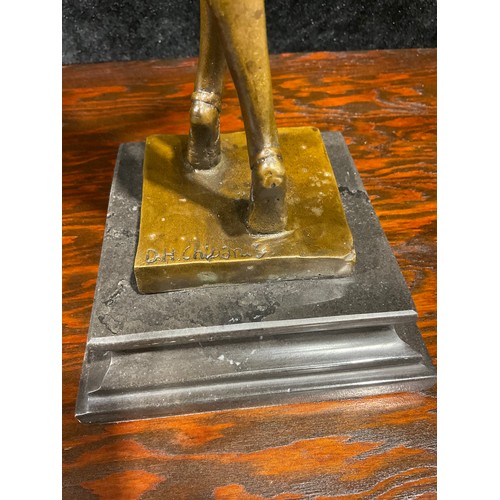 62 - A bronze Art Deco dancer, after Chiparus, 49cm high