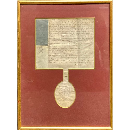 340 - Legal History - an 18th century document, from Francis Simpson, Doctor of Law, Canterbury, appointin... 