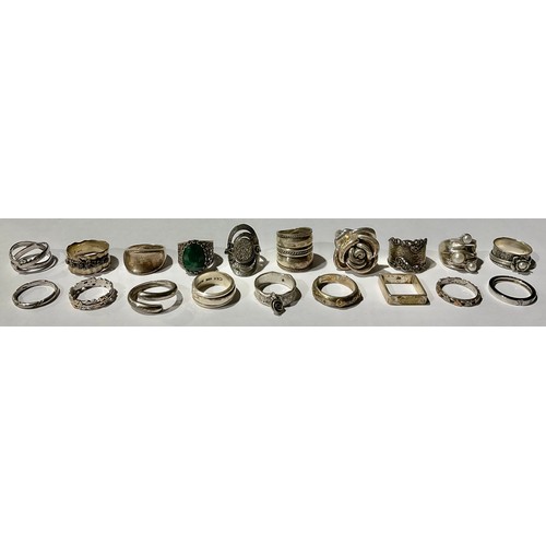 351 - A sterling silver dress ring, marked Israel 925; other silver dress and fashion rings, all marked 92... 