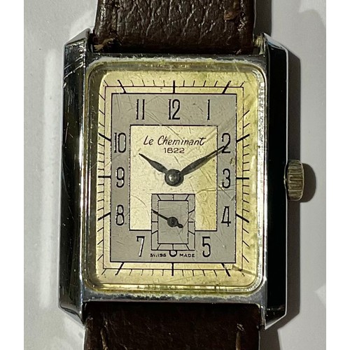 362 - A Vintage Art Deco Le Cheminant 1822 wristwatch, fitted case