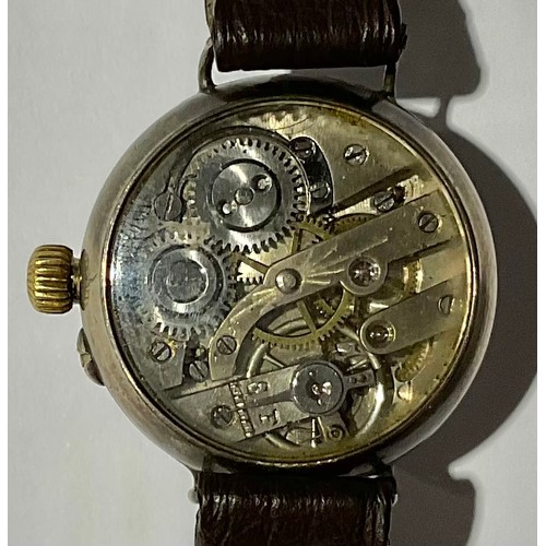 365 - A Vintage WWI trench wristlet watch, with domed glass and visible movement