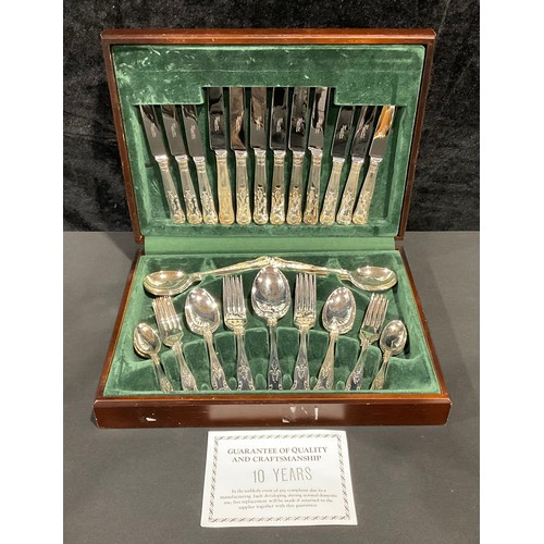 630 - A Sheffield canteen, fitted with a King's pattern suite of flatware for six