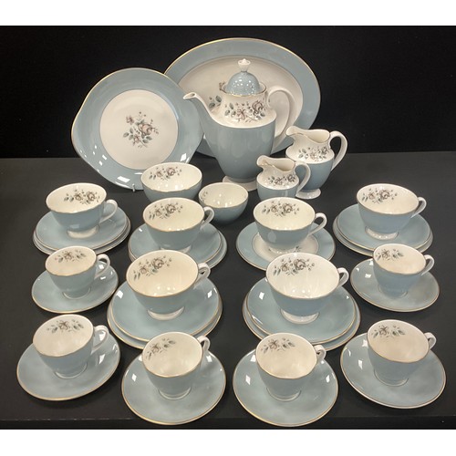 85 - A Royal Doulton coffee service for six including; coffee pot, milk jug, sugar bowl, six coffee cups ... 