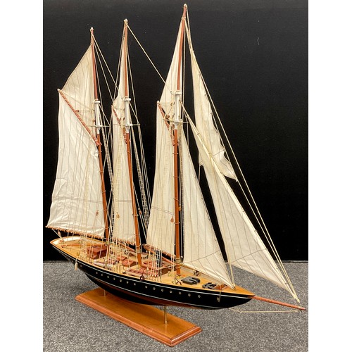 138 - A 20th century large model Steam Auxilliary Schooner / Yacht, 99cm high x 113cm long.