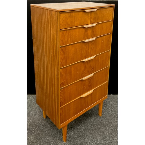 139 - A Danish style teak chest of six drawers by Austinsuite, London. Two shallow drawers to top, and fou... 