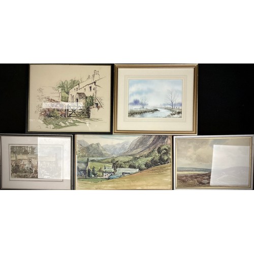 141 - Ronald Dickinson, (1916-1985), The Lake District, signed, dated 1966, watercolour, 38cm x 50cm;  A. ... 