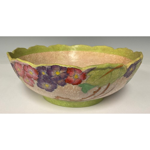 95 - Ceramics - a large Crown Ducal Charlotte Rhead bowl, 3797 Hydrangea pattern, 25cm diameter