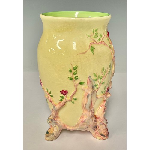 121 - Ceramics - a Newport Pottery Clarice Cliff Cherry Tree pattern vase, 20cm high