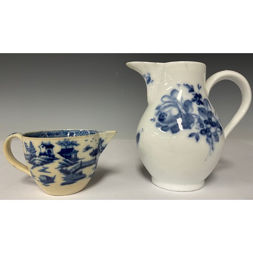 134 - Ceramics - an 18th century style Meissen sparrow beak jug, 12.5cm high; an early Pearlware jug, 5.5c... 