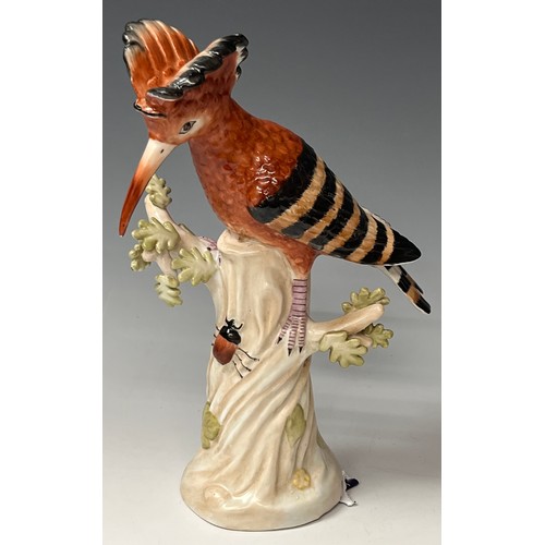 141 - A pair of contemporary 'Sevres' style porcelain models, as a Hoopoe bird and a Wadding bird, each 24... 