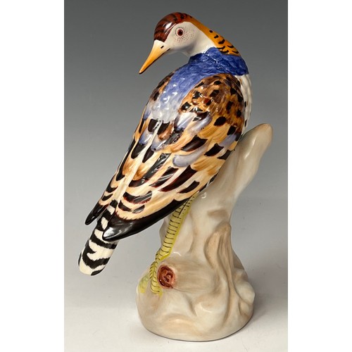 141 - A pair of contemporary 'Sevres' style porcelain models, as a Hoopoe bird and a Wadding bird, each 24... 