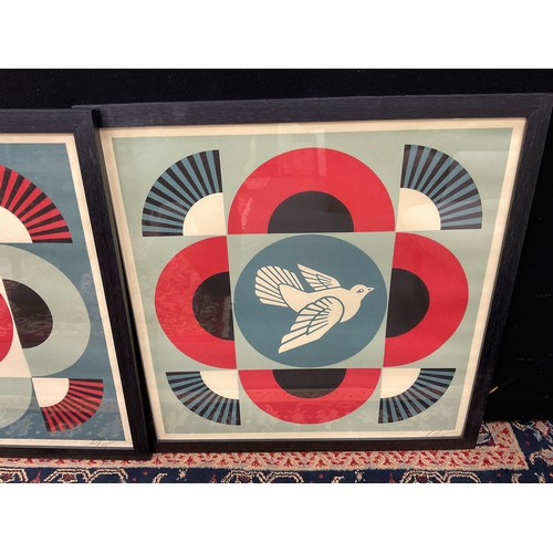 45 - Shepard Fairey, (American, bn. 1970), by and after, ‘Geometric Dove’, a trio, each signed in pencil ... 