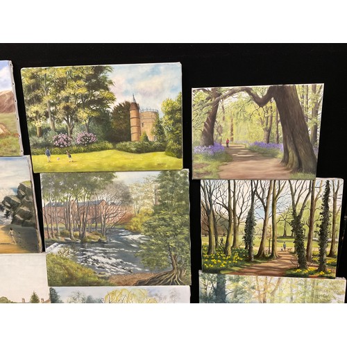 68 - Betty Warner, a portfolio of oil paintings - Shipley Park, Belper River Gardens, Markeaton Park, Cal... 