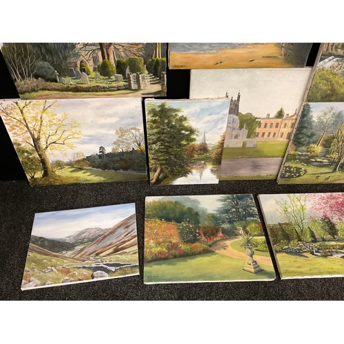 68 - Betty Warner, a portfolio of oil paintings - Shipley Park, Belper River Gardens, Markeaton Park, Cal... 