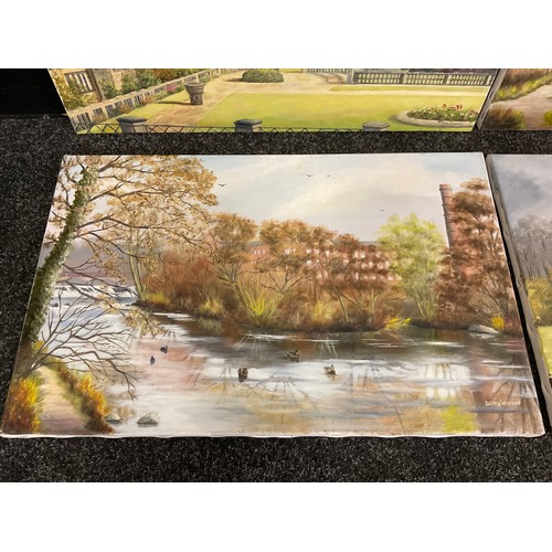 69 - Betty Warner, a small portfolio of oil paintings - Markeaton Park, Allestree Park Golf Club, Path Ar... 