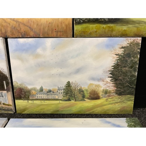 69 - Betty Warner, a small portfolio of oil paintings - Markeaton Park, Allestree Park Golf Club, Path Ar... 