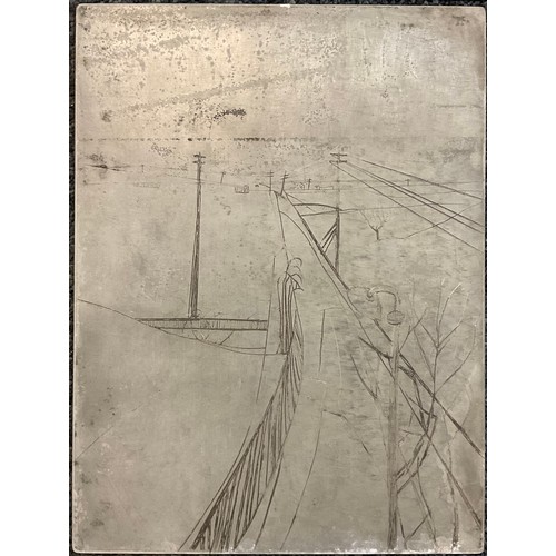 92 - Anthony Currell, British b.1942, six drypoint etched metal printing plates ‘Abstract Landscapes’, th... 