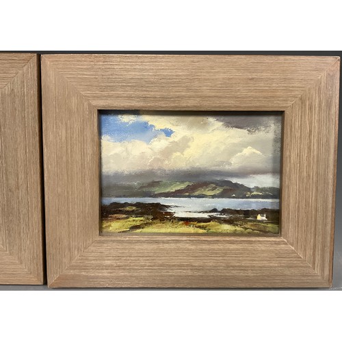 102 - William J Swann, a pair, ‘Crofts, North Skye, Loch Dunvegan’, and ‘Sunrise over Loch Hourn, from Arm... 