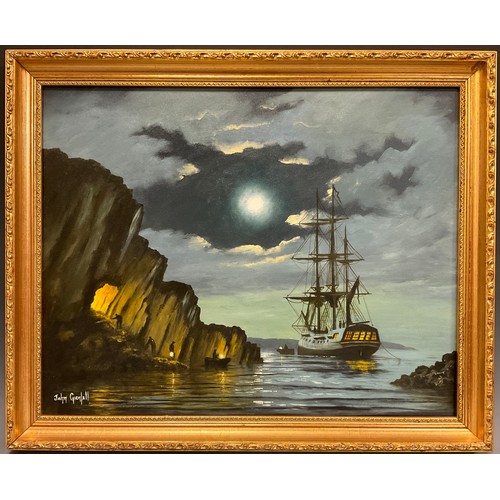 164 - John Grenfell (Devonshire artist, Braunton)
Smuggler's Cove
signed, oil on canvas, 40cm x 50cm