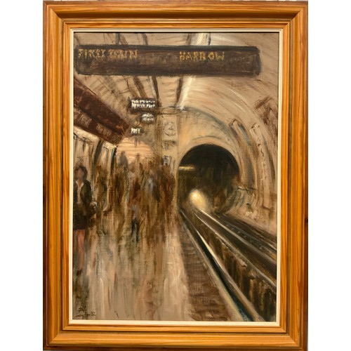 166 - Nicholas Leake (Durham artist)
Bakerloo Line, Charing Cross
signed, oil on canvas on board, 70cm x 5... 