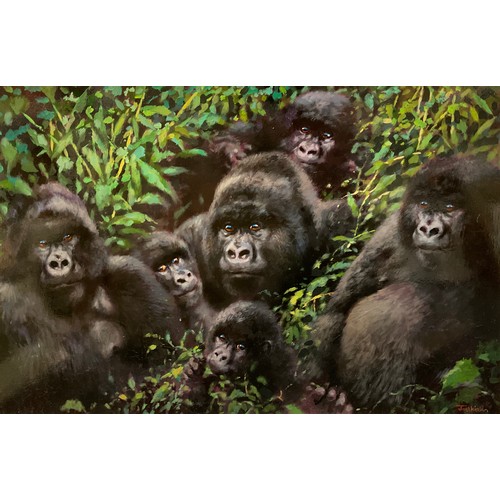 175 - Joel Kirk (Bn.1948)
Just Gorillas
signed, oil on canvas, 60cm x 90cm, with certificate