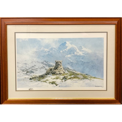 176 - David Shepherd OBE (1931 - 2017), by and after, Snow Leopard, limited edition print, 69/950, 40cm x ... 