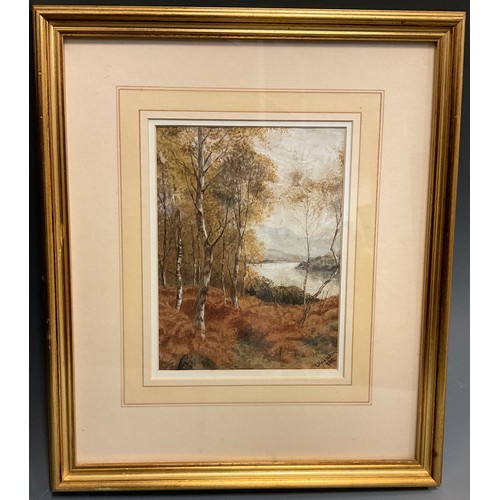 204 - Frank Middleton, The Trossachs, signed, dated 1908, watercolour, 20cm x 15cm.