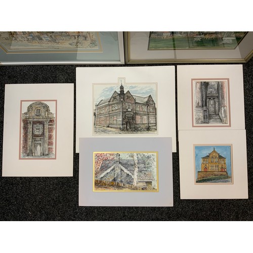 209 - Norah K. Rogerson, a group of four framed watercolours, landscapes and architectural studies, the la... 