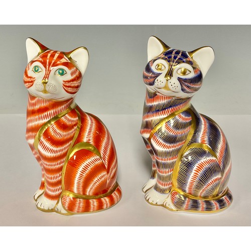 62 - A Royal Crown Derby paperweight, Cat, gold stopper; another, Ginger Tom, second quality (2)