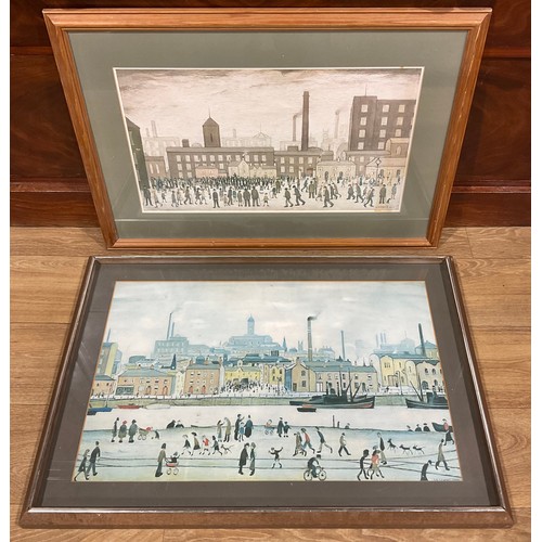 89 - Pictures & Prints - L.S. Lowry, after
two prints, Northern River Scene and Mill Scene
40cm x 59cm, 4... 