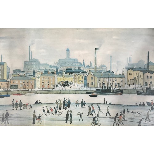 89 - Pictures & Prints - L.S. Lowry, after
two prints, Northern River Scene and Mill Scene
40cm x 59cm, 4... 