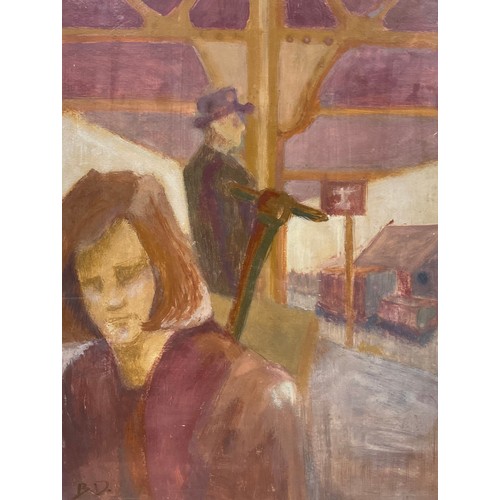 86 - Bernard Dunstan, manner of
Modernist Figures 
signed ‘BD’, oil on paper, 52cm x 38cm