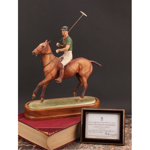 132 - A Royal Worcester equestrian figure, H.R.H The Duke of Edinburgh, playing polo, limited edition no.5... 