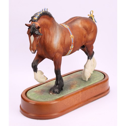 134 - A Royal Worcester figure, of a Shire Stallion, modelled by Doris Lindner, limited edition no. 175/50... 