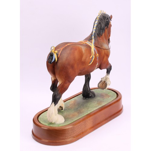 134 - A Royal Worcester figure, of a Shire Stallion, modelled by Doris Lindner, limited edition no. 175/50... 