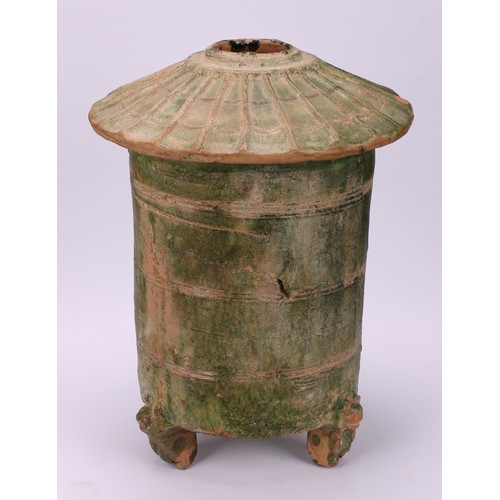 348 - A Chinese terracotta grain jar, in the typical Eastern Han manner, 30cm high