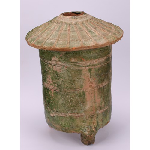 348 - A Chinese terracotta grain jar, in the typical Eastern Han manner, 30cm high