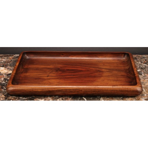 335 - A Chinese huanghuali rectangular tray, 35cm wide