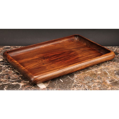 335 - A Chinese huanghuali rectangular tray, 35cm wide