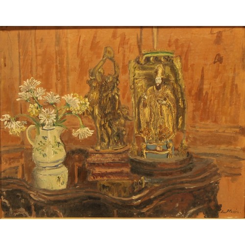 528 - Du Plessis (early 20th century)
Still Life
signed, oil on panel, 32cm x 40cm

Provenance: Thomas Agn... 