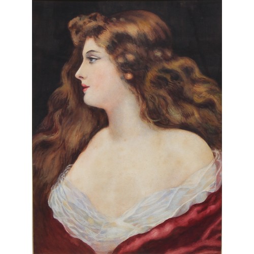 564 - English School (early 20th century)
Portrait of a Young Lady,
watercolour, 48cm x 35.5cm