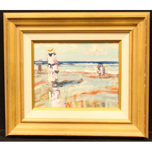 408 - Ross Foster (contemporary British school)
At the Seaside,
signed, oil on board, 21cm x 27cm