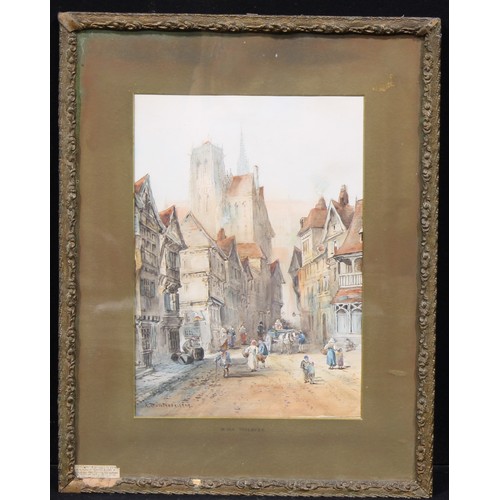 417 - A. Montrose (early 20th century)
In Old Toulouse,
signed and dated 1909, watercolour, 37.5cm x 26.5c... 