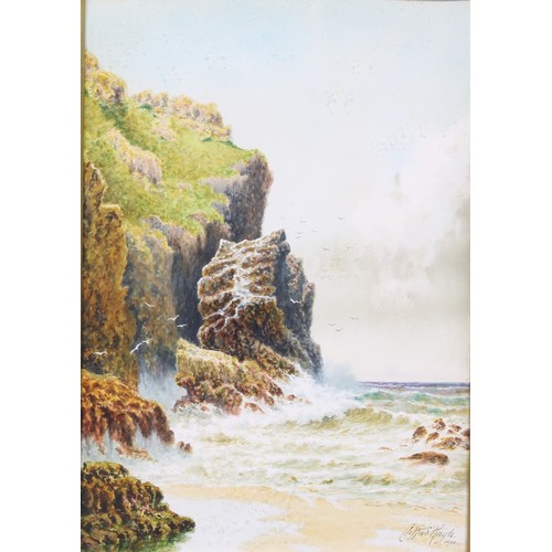 533 - Clifford Haigh (early 20th century)
Tintagel Bay, Cornwall
signed, watercolour, 52cm x 36cm; A Clare... 