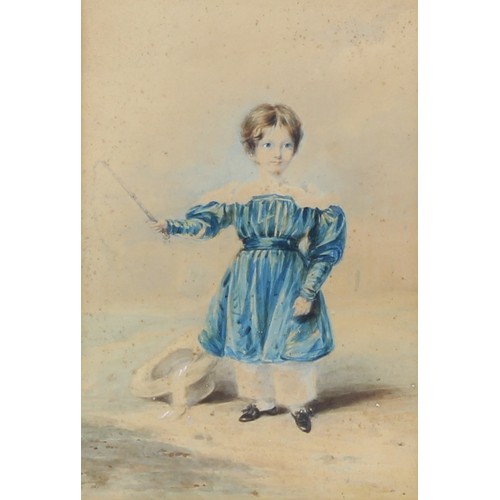 536 - English/Irish School (19th century)
Portrait of a Child Holding a Whip
watercolour, 26.5cm x 18cm

N... 