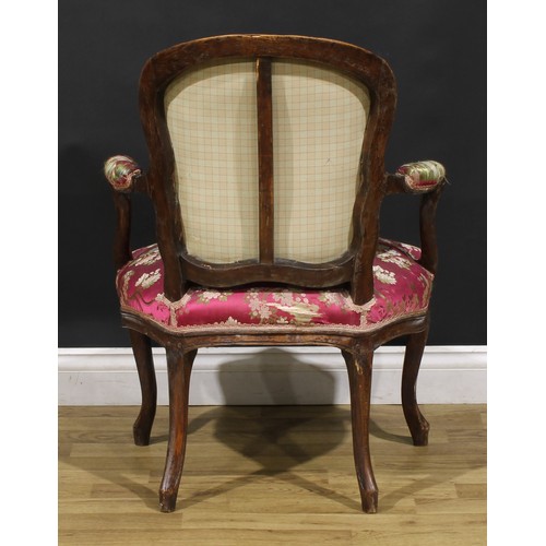 2159 - A pair of 19th century French Louis XV Revival beech fauteuil à la reine elbow chairs, 86cm high, 63... 